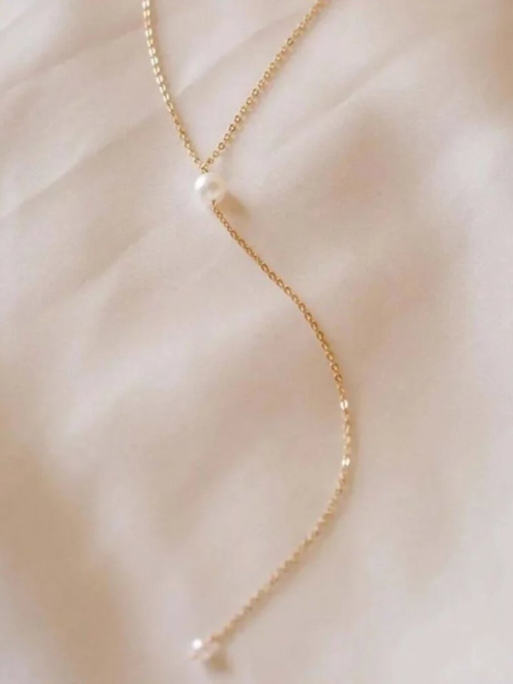 Y shape Pearl Accents necklaceN1021 - Picture 2 of 5